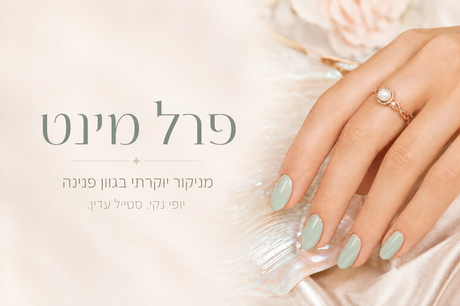 לק ג׳ל ארוך בגימור פנינה יוקרתי